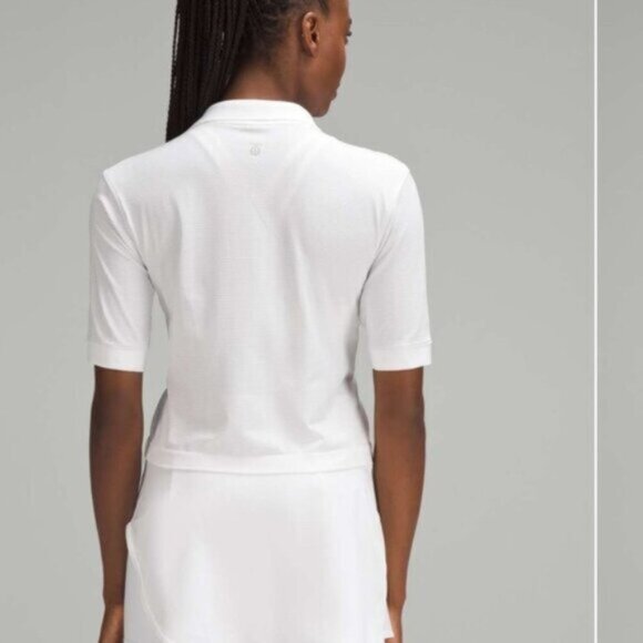 Lululemon Women White Swiftly Tech Relaxed-Fit Polo Shirt Plus Size 14 - Picture 2 of 11